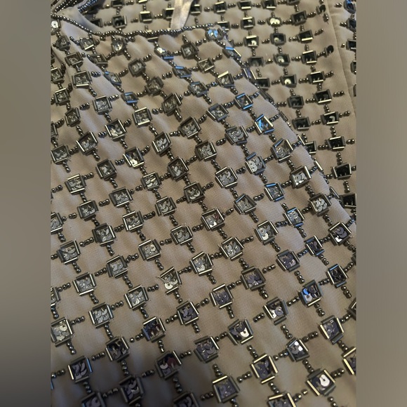 Parker Silver Cocktail NYE Party Spaghetti Strap Dress - Picture 3 of 6